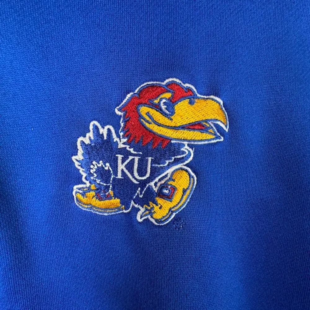 Adidas Men's Royal Kansas Jayhawks Coaches‎ Sideline Half-Zip Jacket Size Small